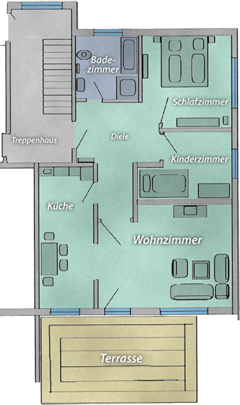 Grundriss Ferienwohnung 1