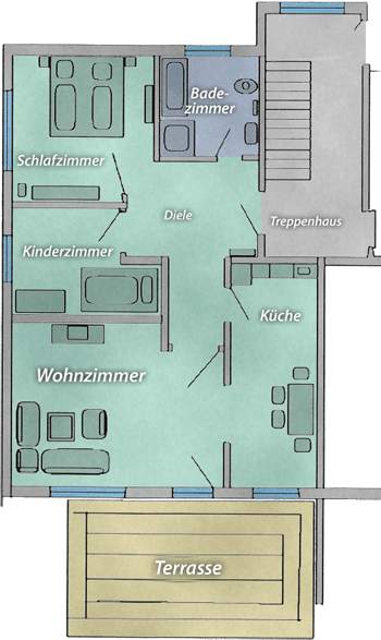 Grundriss Ferienwohnung 2